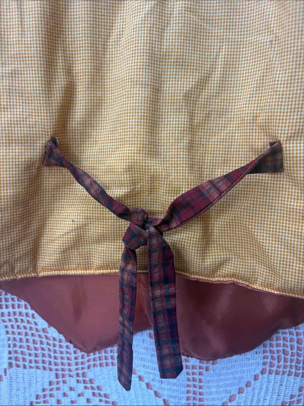 Handmade Autumn Patchwork Vest Oak Leaves Acorns Plaid - Picture 7 of 7